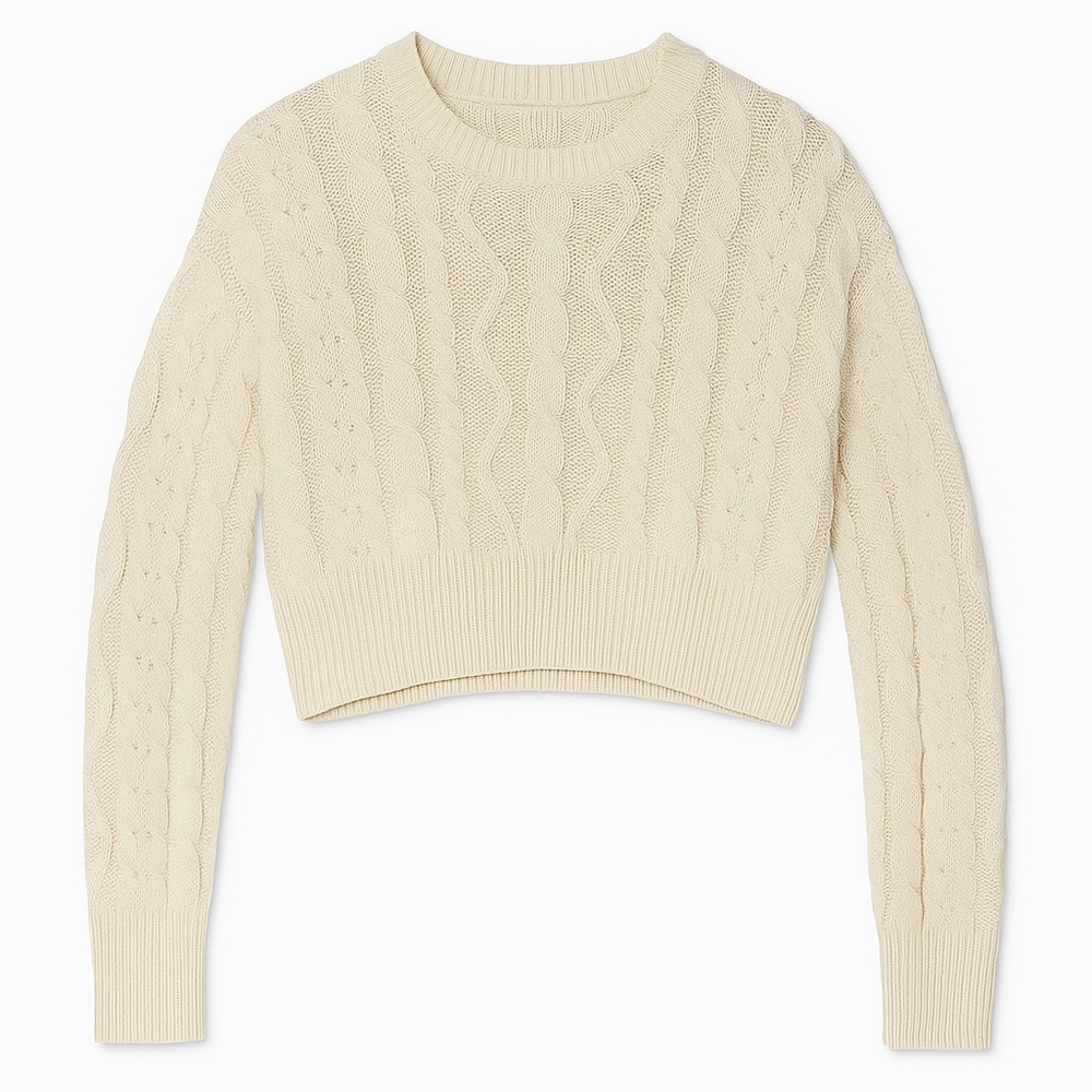 Cream Cable Knit Women's Sweater